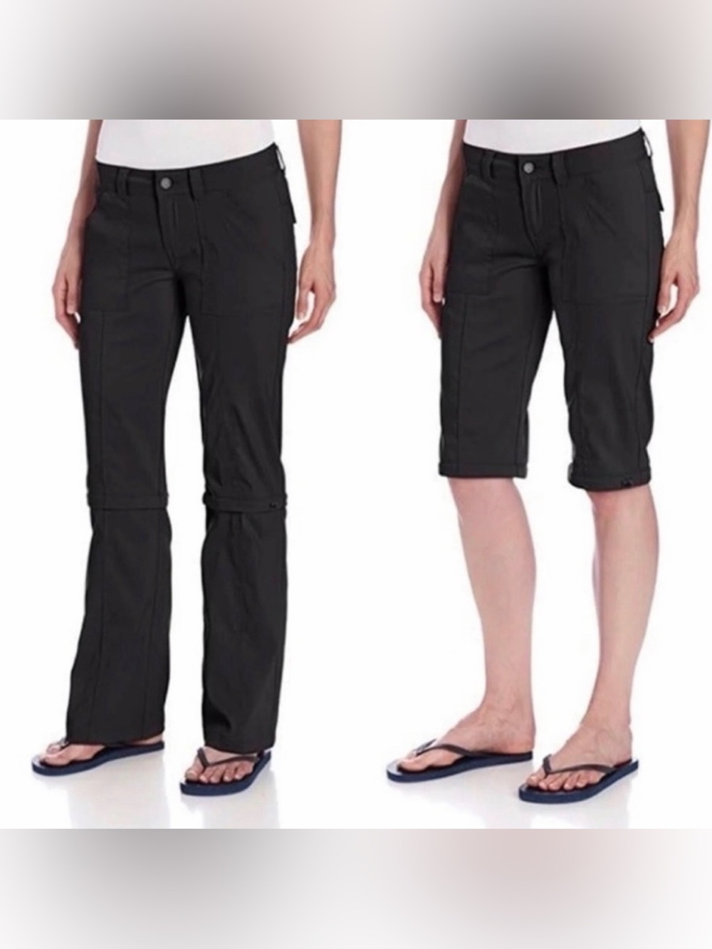 Prana Monarch Convertible Women's Hiking Outdoor Cargo Black Pants Size 6 EUC